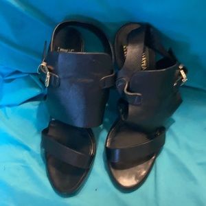 Le Chateau stilletto black leather sandals